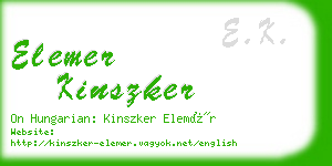 elemer kinszker business card